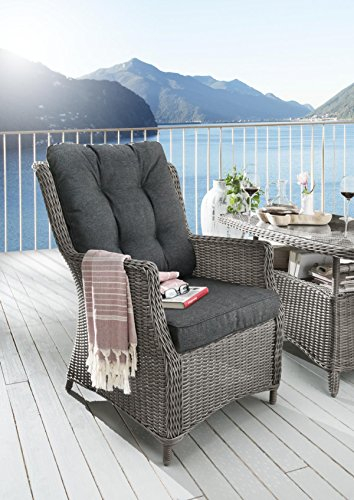 Destiny Gartensessel CASA inkl. Auflagen, Polyrattan, Vintage grau