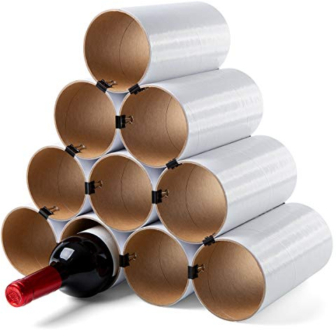 corpus delicti :: Weinheim - Flaschenregal - Weinregal aus Hartpapier - Basisversion für bis zu 19 Flaschen - erweiterbar (10 Hülsen weiß) (76.1w)