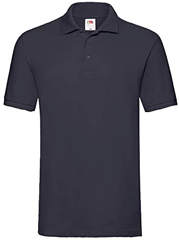 Fruit of the Loom Men's Premium Short Sleeve Polo Shirt, Deep Navy, 3XL UK