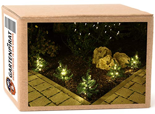 Gartenpirat 5X Tanne mit LED beleuchtet für Blumenkasten Garten Deko Weihnachten