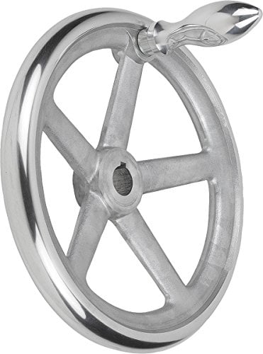 KIPP – Bedienteile | Normelemente K0160.5125X12 Handrad mit Nut Aluminium, Komp:Aluminium, 12, 125, D1=125mm D2=12mm