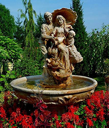 Casa Padrino Jugendstil Gartenbrunnen Braun/Grau Ø 95 x H. 164 cm - Barock & Jugendstil Gartendeko Springbrunnen
