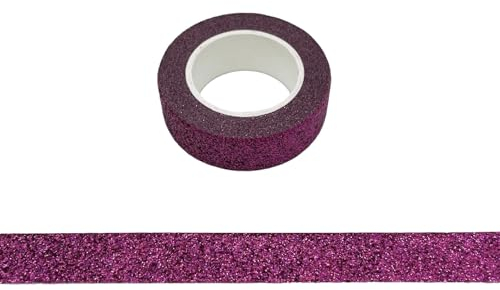 Glitzer-Washitape, dekoratives Klebeband, selbstklebend violett