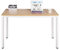 sogesfurniture Schreibtisch Computertisch Büromöbel PC Tisch, Stabil Bürotisch Arbeitstisch Esstisch aus Holz und Stahl, Einfache Montage, 100x60x75cm, Teak & Weiß AC3TW-100-SF