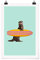 Bilderwelten Poster - Jonas Loose - Otter mit Surfbrett - Selbstklebend seidenmatt 45 x 30cm