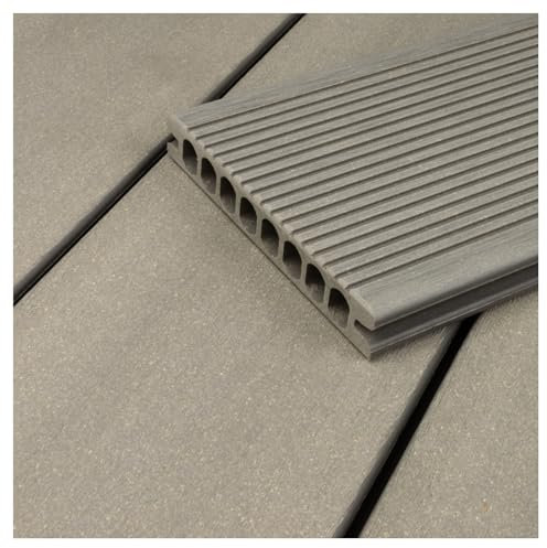 HORI® WPC-Terrassendiele Royal Hellgrau Hohlkammer | Komplettset inkl. 45x45 mm Unterkonstruktion & Clips | Langlebig & Pflegeleicht für Terrasse und Balkon Fläche: 30 m² I 4,00 m Dielenlänge