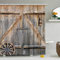 Stacy Fay Holz-Duschvorhang, Scheunentür, rustikaler Stoff, Badezimmer-Vorhänge-Set mit Haken, braun, alte Garagentür, Landhaus-Stil, Kunstwerk, Badezimmer-Dekoration, 183 x 183 cm, maschinenwaschbar