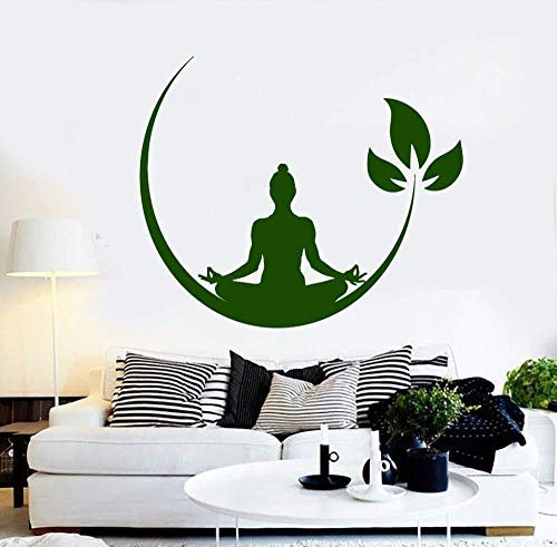 Wall Sticker Yoga Meditation Room Vinyl Buddhist Zen Wall Decal Removable Wall Sticker Decor Yoga Room 57X69Cm