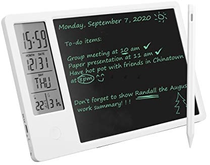LCD-Schreibtablette mit Stift, elektronischer Desktop-Kalender LCD-Handschrifttafel Typ C Wiederaufladbarer Notizblock mit Digitalfunktion und Alarmfunktion für Schulen, Büros, Privathaushalte