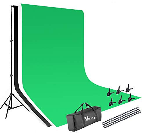 Alightup Studio Photo Support Fond Photo Kit de Système de Support de Réglable avec 1 Sac de Transport 3 Toiles 6 Clips pour Photographie Portrait & Studio Diffusion en Direct Mariage