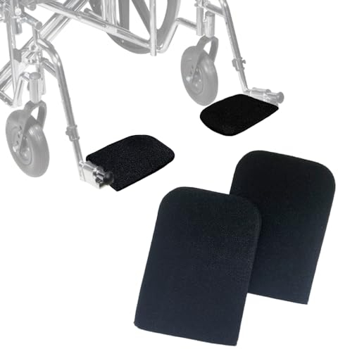1 paire de housses de repose-pieds pour fauteuil roulant pour personnes âgées et handicapées – Patins de protection antidérapants pour repose-pieds de roue et scooter, coussin doux pour repose-jambes
