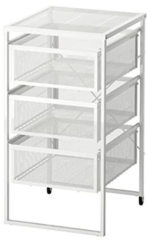tradefirst Rectangular LENNART Drawer Unit With Wheels White Storage Drawers, Office Under Desk Drawers, Books & Paper Storage Drawers Organiser, (Steel)