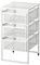 tradefirst Rectangular LENNART Drawer Unit With Wheels White Storage Drawers, Office Under Desk Drawers, Books & Paper Storage Drawers Organiser, (Steel)