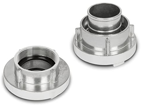 EBERTH 2 Accoppiamento Storz, Accoppiamento Fisso e di Aspirazione in un Set, Raccordo per Tubo Flessibile Storz C con 2 Pollici, Diametro Filettatura Interna 59mm, Diametro Esterno ugello Tubo 52mm
