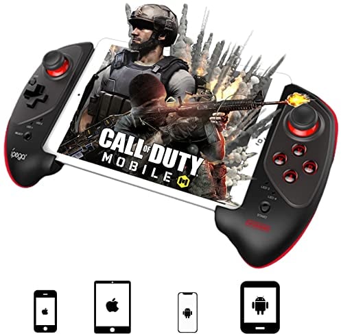 Megadream Wireless Game Controller für Tablets/Android, Mobile Bluetooth Gamepad Joystick mit 13–25 cm Teleskophalterung for iPhone/iOS/Android/iPad, Perfekt für Apex/COD/Genshin, Direct play