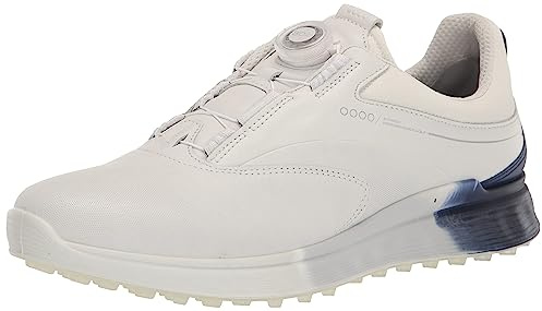ECCO Herren Golf S Three 102954 Golfschuhe ohne Spikes, Weiß, Blau, Tiefen, helles Weiß, 45 EU
