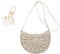 YSDYY 1 sac en paille à une épaule pour femme, sac à bandoulière de plage polyvalent pour l'été, sac de vacances décontracté avec pompon beige, 1 pendentif accessoire de plage