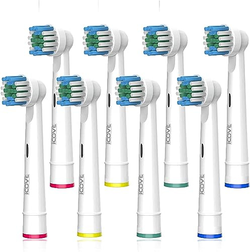8X Electric Toothbrush Heads, ICOVE Compatible with Oral-B Braun Electric Toothbrush, Precision Clean Professional Brush Replacement Toothbrush Head for Oral B (8 Count, Pack of 1)
