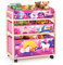 Kinder-Spielzeug-Organizer mit extra großen Aufbewahrungsbehältern, Rollwagen mit großer Speicherkapazität für Schlafzimmer, Spielzeugzimmer, Spielzimmer – für Spielzeug, Bücher, Decken (Rosa)