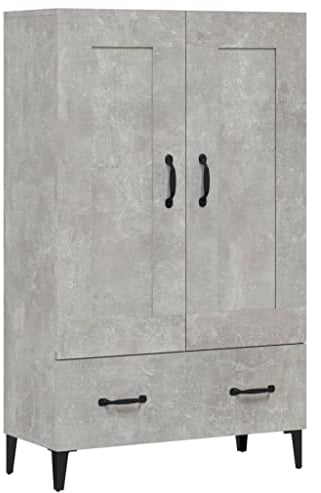 vidaXL Highboard Sideboard Kommode Schrank Anrichte Beistellschrank Mehrzweckschrank Hochschrank Standschrank Betongrau 70x31x115cm Holzwerkstoff