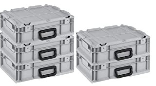 PROREGAL SuperSparSet 5x Eurobox NextGen Portable | HxBxT 13,5x30x40cm | 11 Liter | Eurobehälter, Transportbox, Transportbehälter, Stapelbehälter