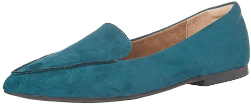Amazon Essentials Damen Flacher Loafer, Dunkles Türkis Mikro Wildleder, 37 EU