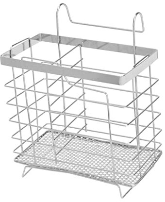 UPKOCH Sink Sponge Holder Kitchen Utensils Holder Hanging Flatware Storage Drainer Stainless Steel Rectangular Drying Rack Drainer Basket For Chopsticks Spoons Fork Metal Chopsticks
