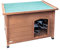 AqpetFriends Baita Cuccia in Legno da Esterno per Cani con Tetto Apribile e Tende Termiche incluse, Large 116x79x85h