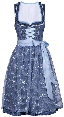 Dirndlwelle Dirndl,Dirndl Damen,Trachtenrock Damen,Dirndl Blau,Trachtenmode