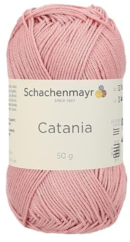 SMC Catania Originals Baumwollgarn, 3 Knäuel, insgesamt 150 g, 100 % Baumwolle, je 50 g/125 m, Fine-Sport 2 (00408 - Rosa, 3er-Pack)