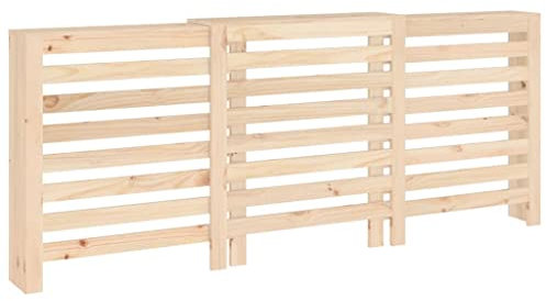 vidaXL Radiator Cover in Solid Pine Wood, Modern Slat Design, Functional Shelf Space, Easy Assembly, Measures 210x21x85 cm
