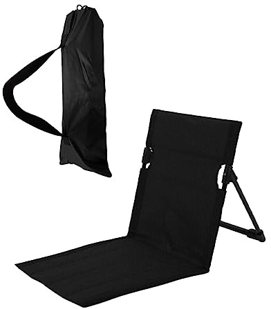 Colcolo Campingstühle Stadionstühle Strand Sitzkissen, Faltbare Stuhlauflage Klappstuhl Auflage Bodenstuhl mit Rückenstütze mit Tragetasche für Garten, Rasen, Angeln, Rucksackreisen, Schwarz