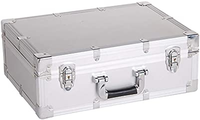 ZAANU Werkzeug-Aluminium-Tragekoffer, Transportbox mit Schloss, stoßfeste Werkzeug-Aufbewahrungsbox, Schaumstoff, Schwarze Aktentasche, Toolbox, tragbarer Aufbewahrungskoffer (schwarz, s