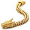 COOLSTEELANDBEYOND Herren Große Goldfarben Edelstahl Vintage Drache Quadrat Franco Link Kette Panzerkette Armband, 21.5CM Lange, Männlich