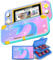 Gurgitat 2in1 Cute Mermaid for Switch Lite Case Protector Switch Lite Game Cases Cartridge Storage Tail Cartoon Kawaii Girls 24 Game Card Holder Organizer+Skin Dockable Cover for Nintendo Switch Lite
