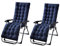 JTBDWOSK Liegestuhl Auflage, Dicke Lange Gartenliegen-Auflage Sofapolster Relaxliegenauflage für draußen, Terrasse, Sonnenliege, Bank, Liegestuhl, Kissen,Blau,2 Stück (1er Pack)