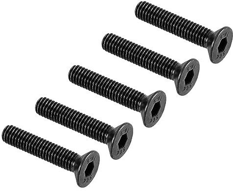 QUARKZMAN M6 x 30mm Hexagonal Zócalo Plano Cabeza Avellanado Tornillos x 20uds 10.9 Aleación Acero Hueca Cabeza Tornillos Pernos para Maquinaria y Muebles, [Negro]