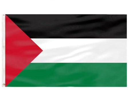 Bandera de Palestina, 150 x 90 cm, poliéster, banderas nacionales palestinas, banderines de jardín con ojales de latón, bandera palestina para árabes musulmanes, palestinos, decoración exterior