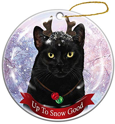 Weihnachtsanhänger Christbaumschmuck Anhänger Keramik Weihnachtsbaumschmuck Weihnachtsdeko Anhänger Schwarze Katze