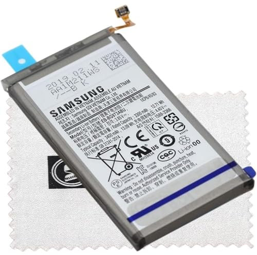 Batteria originale per EB-BG973ABU per Samsung Galaxy S10 (G973F) con panno di pulizia Shlok
