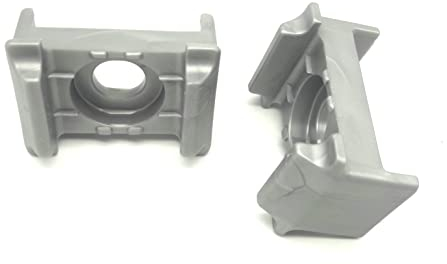 Auflage Dämpfer Pfosten Zaunpfosten Befestigung Doppelstabmattenzaun Zaun Halterung Auflagebock mit Überstand aus Kunststoff in Silber 20x