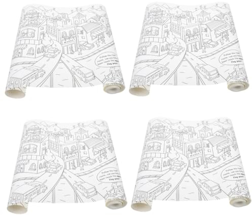STOBOK 4 Stück Bild rolle für Kinder riesige ausmalposter für kinder Weltkarte Wandkunst Kinderspielzeug Spielzeug für Kleinkinder Malplakat zum Ausmalen DIY-Graffiti-Poster