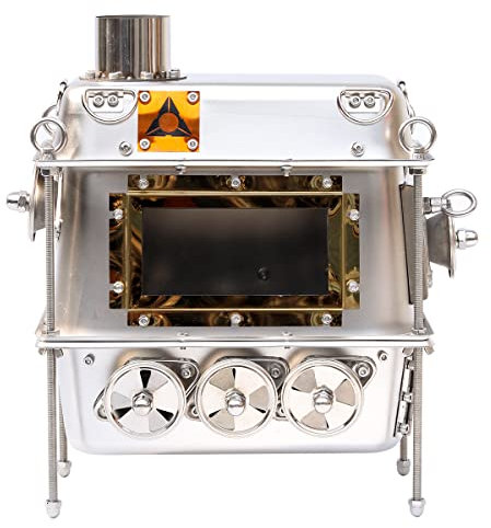 FOCUS UNCLE Porte-jarretelles en acier inoxydable portable et léger fait à la main - Mini poêle à bois de chauffage pour camping (petit)