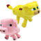 IOSCDH Mine cr-AFT Plüschtiere,2 Stück Ozelot Plüschfigur, Mine CRA-ft Pig Kuscheltier,Home Dekor Cartoon Plüsch Spielzeug Gefüllte für Fans Kinder und Spielbegeisterte，25cm & 16cm