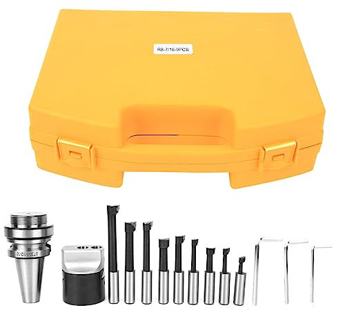 BT30 F1 12 9-teiliges Bohrfräser-Set mit Bohrkopf, Bohrschaft und Bohrfräser für Koordinaten-Horizontal- und Gewöhnliche Bohrmaschinen, Getriebe-Aufbewahrungsbox