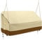 Garden Swing Cover Hanging Porch Swing Cover 420D Waterproof Outdoor Hammock Swing Covers Patio Wooden Yard Swing Chair Covers Replacement (Begie, 142x81x64cm)
