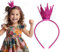 FUKPO Krone Prinzessin Mädchen Rose Rot, Krone Haarreif Prinzessinnen Krone Kinder Damen Erwachsene, Haarreifen mit Krone Geburtstag Fasching