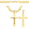 Amor Luxury goldketten herren kreuz 585, Kette Herren 925/585 - goldkette herren 585 massiv 60 cm - Kreuz Kette - Goldkette Kreuzkette - Halskette Herren 6,5 mm Panzerung