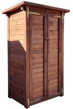 Gartenschrank Holz, Wasserdicht Gerätehaus, Holzschrank für Terrasse und Garten, Geräteschuppen mit Ablagen