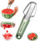3 en 1 Cortador de Sandía, Cortador de Frutas de Acero Inoxidable, Cortador de Sandía Portátil, Cortador Rápido de Utensilios de Cocina Tenedores de para el Hogar, Fiesta, Camping